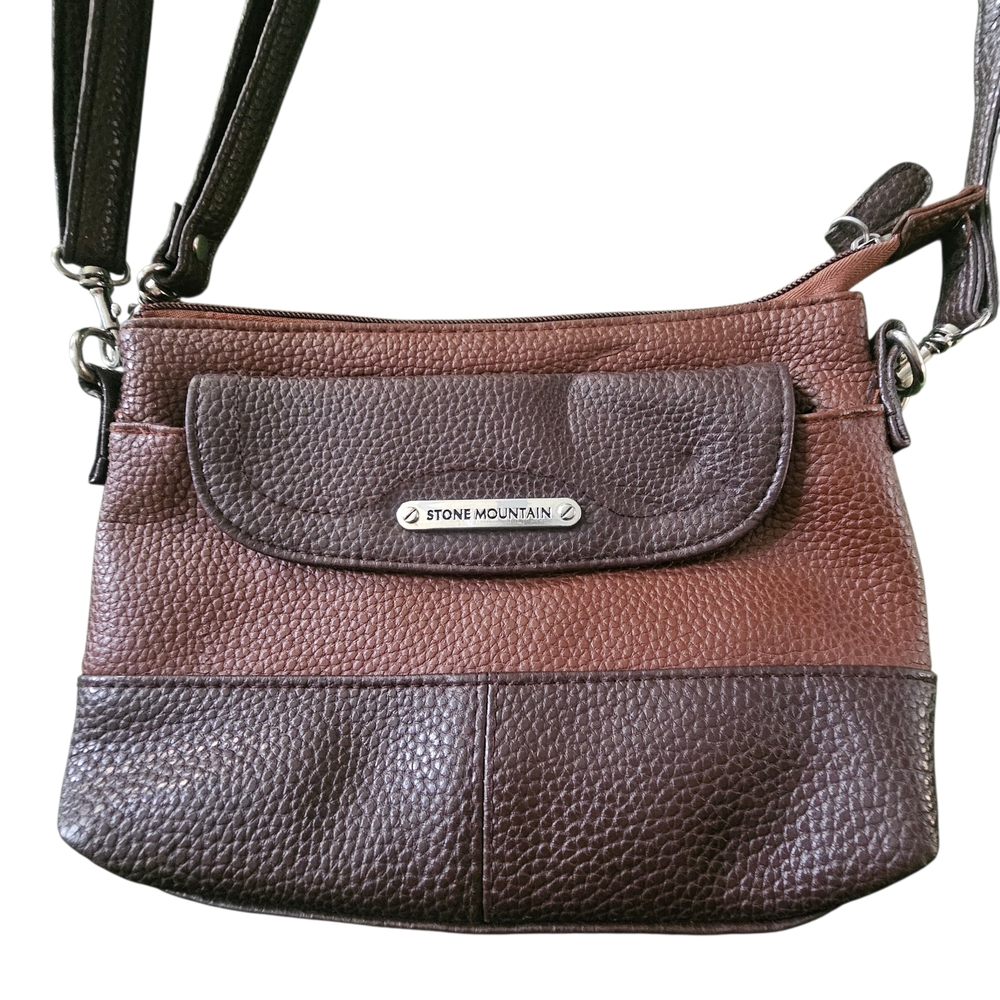 Stone Mountain Leather Brown Crossbody Bag Purse
